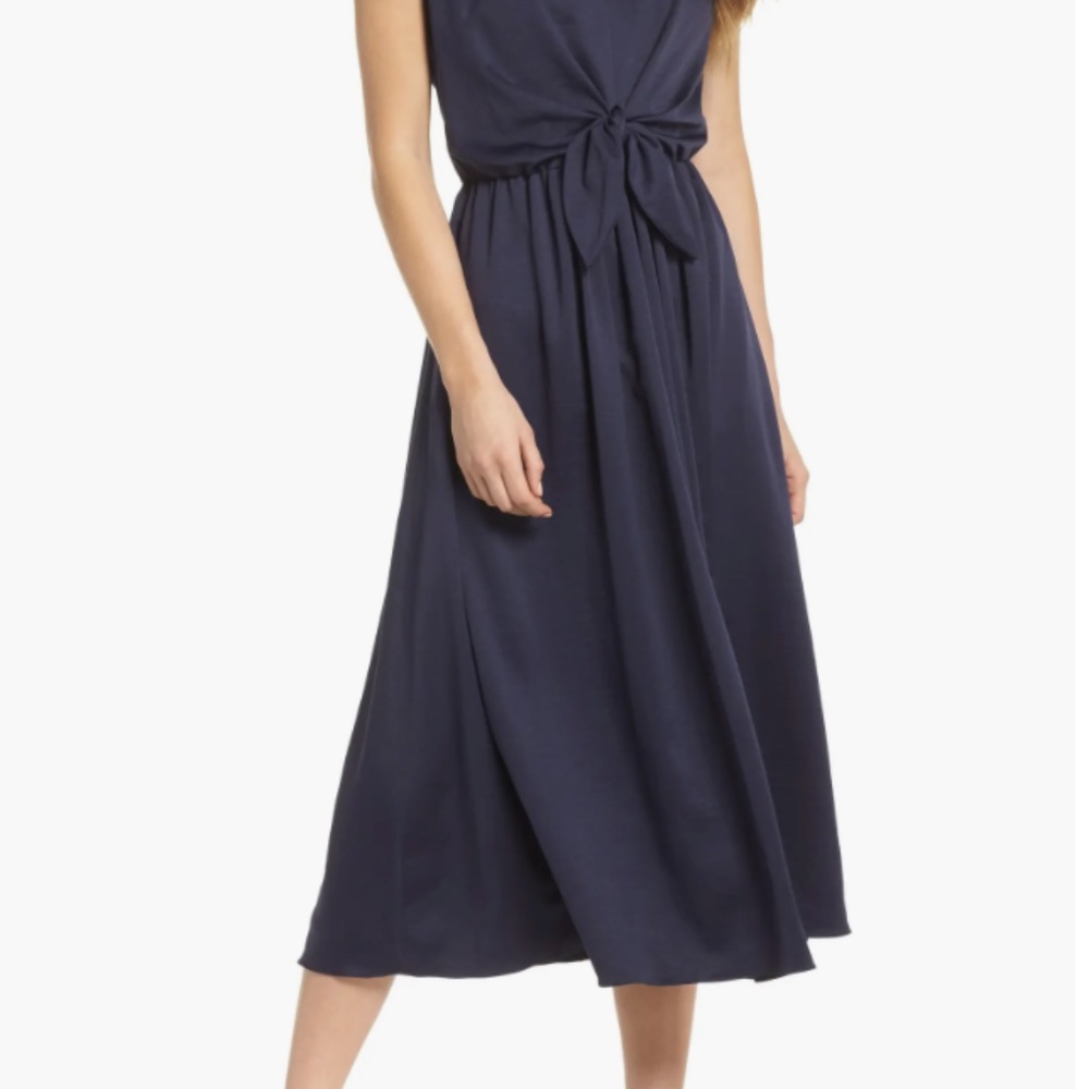 Margie Tie Waist Satin Midi Dress - Picture 7 of 9
